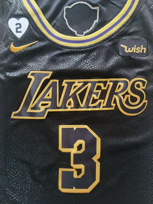 Los Angeles Lakers 2020 DAVIS #3 Black City Finals Basketball Jersey (Stitched)