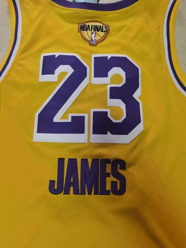 Los Angeles Lakers 2020 JAMES #23 Yellow Finals Basketball Jersey (Stitched)