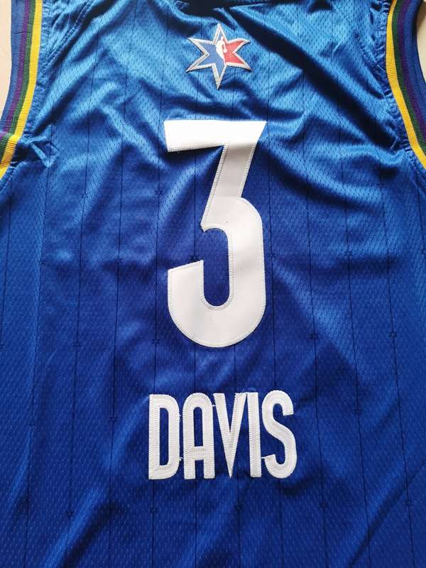 Los Angeles Lakers 2020 DAVIS #3 Blue All Star Basketball Jersey (Stitched)