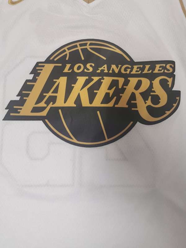 Los Angeles Lakers 2020 JAMES #23 White Gold Basketball Jersey (Stitched)