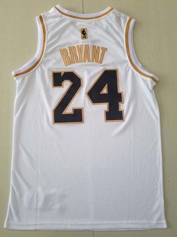 Los Angeles Lakers 2020 BRYANT #24 White Gold Basketball Jersey (Stitched)