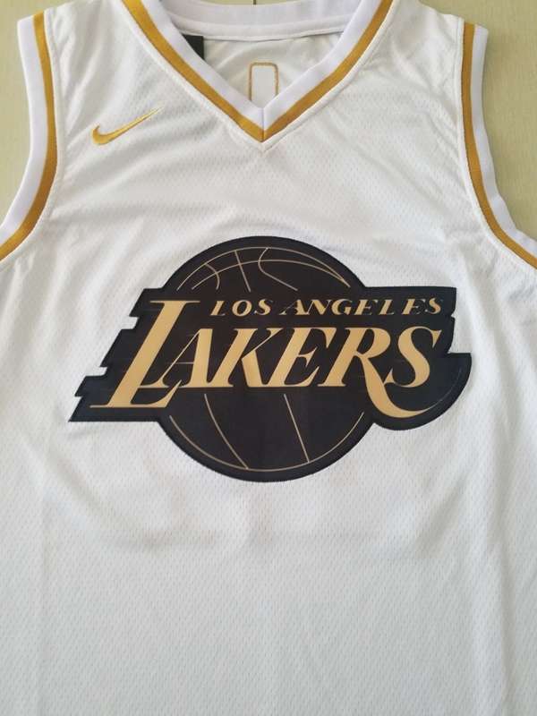 Los Angeles Lakers 2020 BRYANT #24 White Gold Basketball Jersey (Stitched)