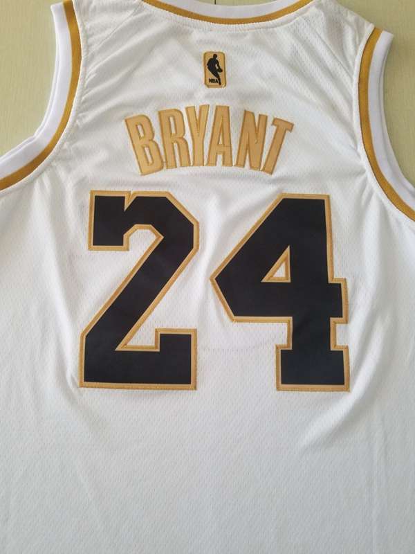 Los Angeles Lakers 2020 BRYANT #24 White Gold Basketball Jersey (Stitched)