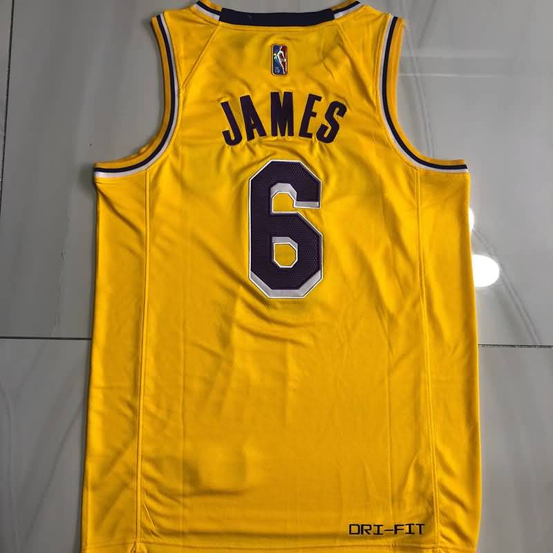 Los Angeles Lakers 21/22 JAMES #6 Yellow Basketball Jersey (Closely Stitched)