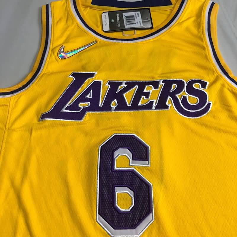 Los Angeles Lakers 21/22 JAMES #6 Yellow Basketball Jersey (Closely Stitched)