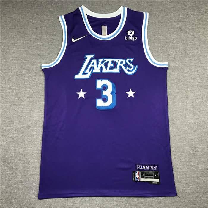 Los Angeles Lakers 21/22 DAVIS #3 Purple City Basketball Jersey (Stitched)