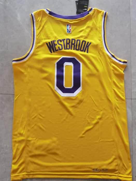 Los Angeles Lakers 21/22 WESTBROOK #0 Yellow Basketball Jersey (Stitched)