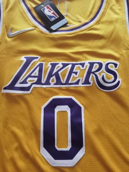 Los Angeles Lakers 21/22 WESTBROOK #0 Yellow Basketball Jersey (Stitched)