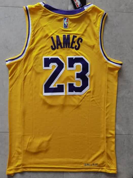 Los Angeles Lakers 21/22 JAMES #23 Yellow Basketball Jersey (Stitched)