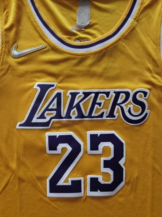 Los Angeles Lakers 21/22 JAMES #23 Yellow Basketball Jersey (Stitched)