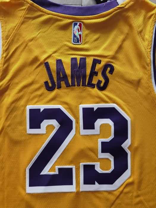 Los Angeles Lakers 21/22 JAMES #23 Yellow Basketball Jersey (Stitched)