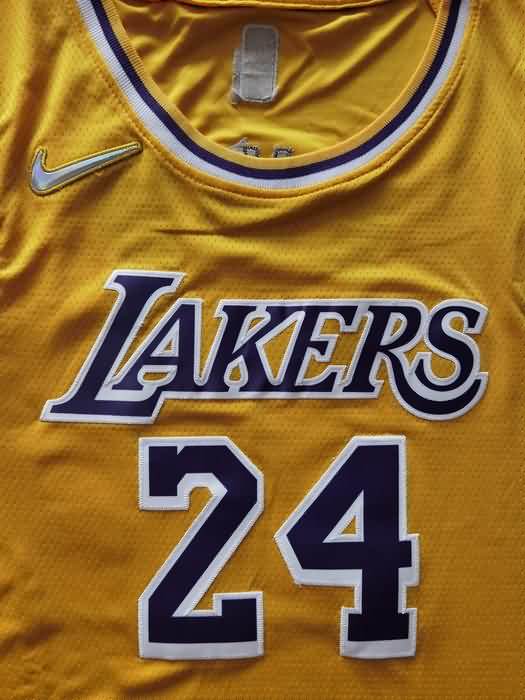 Los Angeles Lakers 21/22 BRYANT #24 Yellow Basketball Jersey (Stitched)