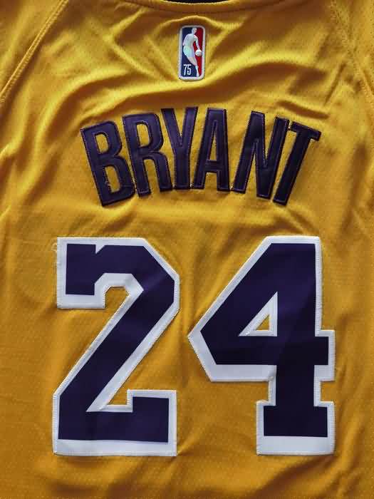 Los Angeles Lakers 21/22 BRYANT #24 Yellow Basketball Jersey (Stitched)