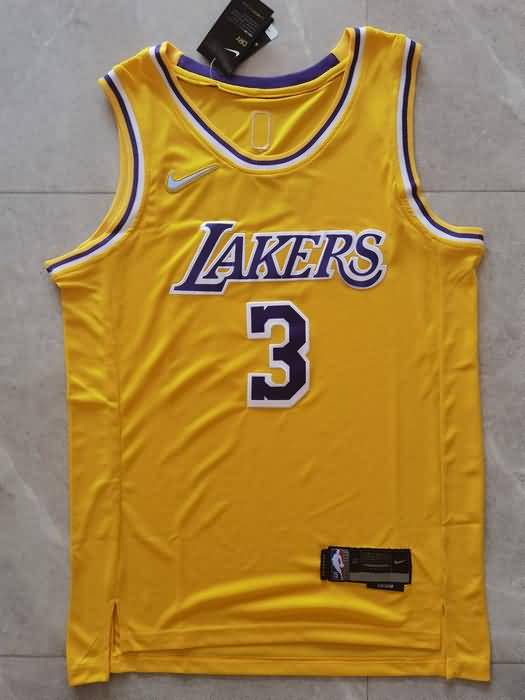 21/22 Los Angeles Lakers #3 DAVIS Yellow Basketball Jersey (Stitched)