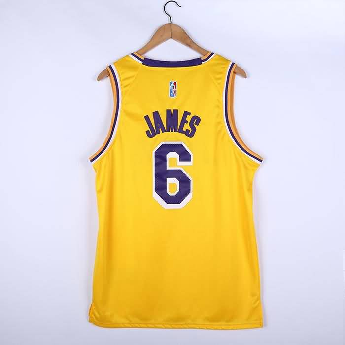 21/22 Los Angeles Lakers #6 JAMES Yellow Basketball Jersey (Stitched)