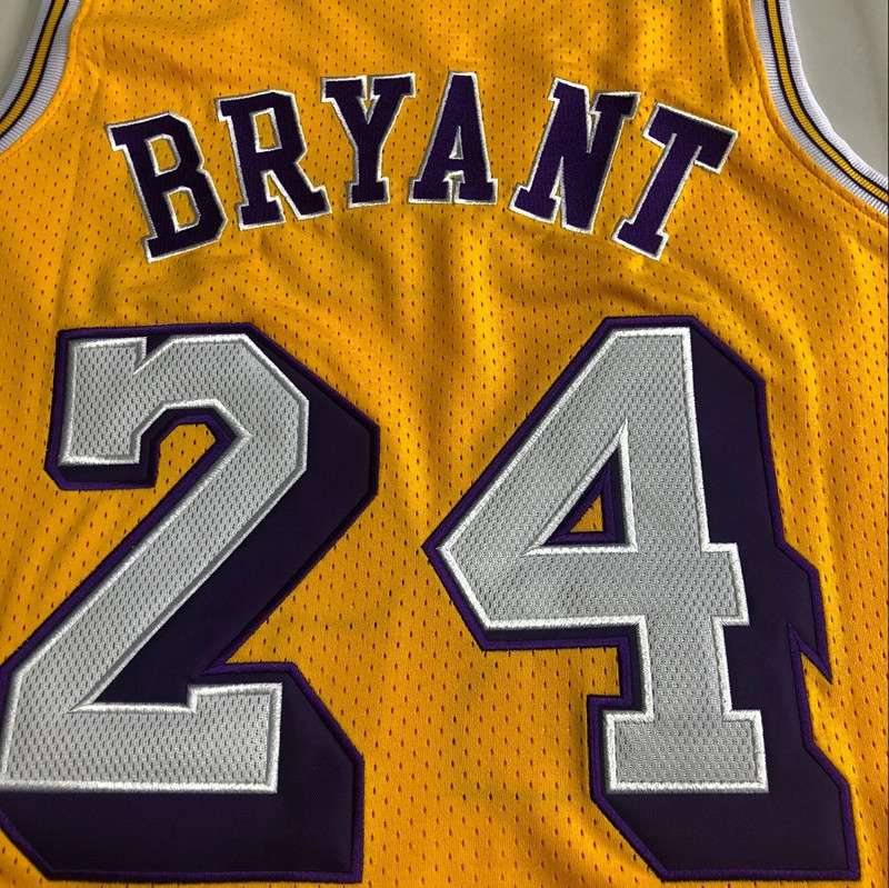 Los Angeles Lakers 1971/72 BRYANT #24 Yellow Classics Basketball Jersey (Closely Stitched)