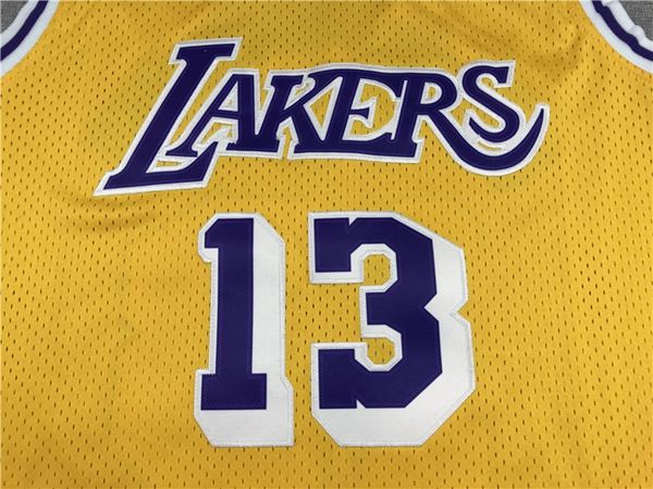 Los Angeles Lakers 1971/72 CHAMBERLAIN #13 Yellow Classics Basketball Jersey (Stitched)