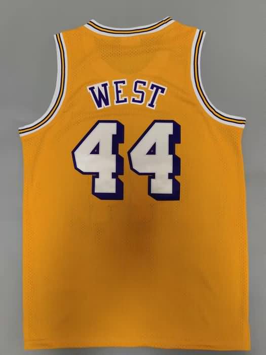 Los Angeles Lakers 1971/72 WEST #44 Yellow Classics Basketball Jersey (Stitched)