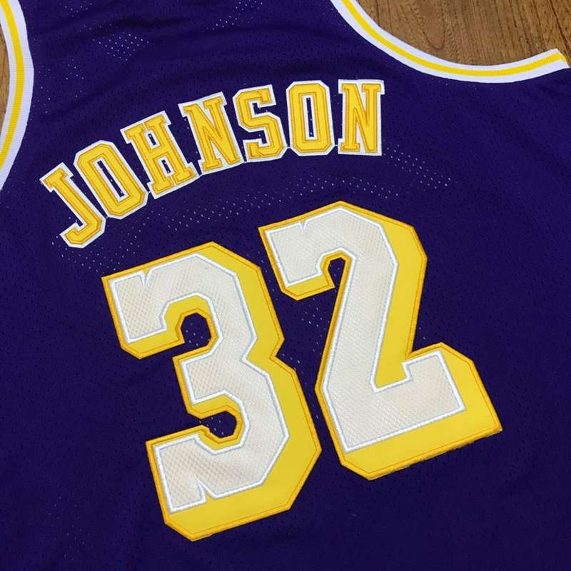 Los Angeles Lakers 1984/85 JOHNSON #32 Purple Classics Basketball Jersey (Closely Stitched)