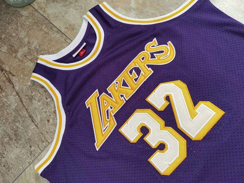 Los Angeles Lakers 1984/85 JOHNSON #32 Purple Classics Basketball Jersey 2 (Closely Stitched)