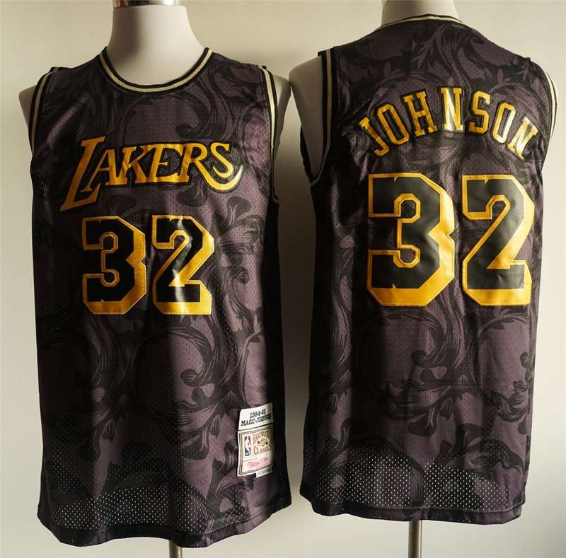 Los Angeles Lakers 1984/85 JOHNSON #32 Black Classics Basketball Jersey (Stitched)