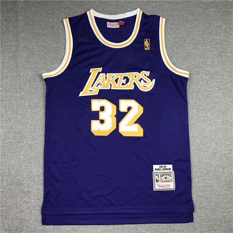 Los Angeles Lakers 1984/85 JOHNSON #32 Purple Classics Basketball Jersey (Stitched)