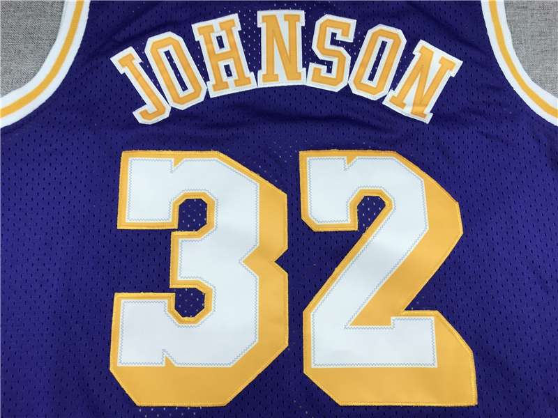 Los Angeles Lakers 1984/85 JOHNSON #32 Purple Classics Basketball Jersey (Stitched)