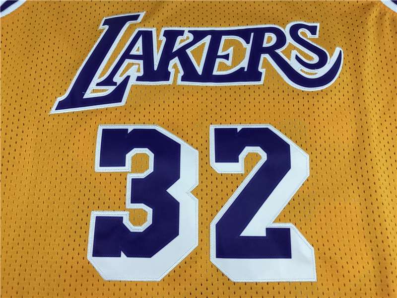 Los Angeles Lakers 1984/85 JOHNSON #32 Yellow Classics Basketball Jersey (Stitched)