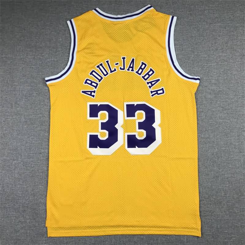 Los Angeles Lakers 1984/85 ABDUL-JABBAR #33 Yellow Classics Basketball Jersey (Stitched)