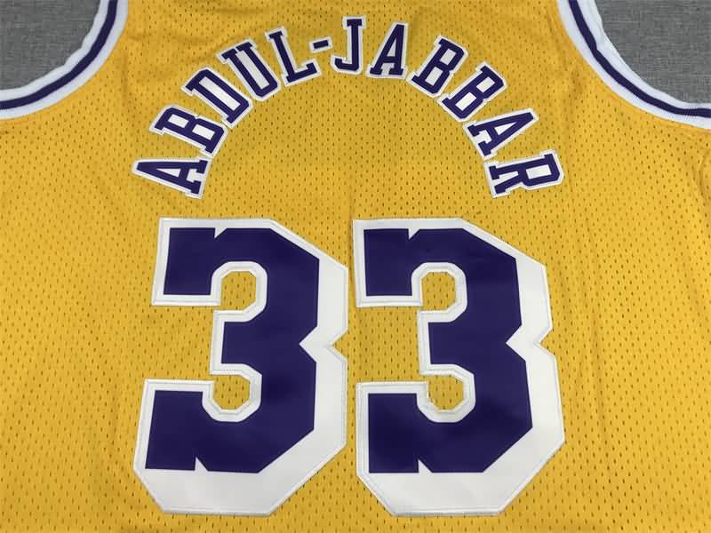 Los Angeles Lakers 1984/85 ABDUL-JABBAR #33 Yellow Classics Basketball Jersey (Stitched)