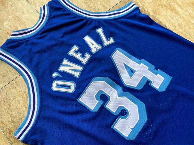 Los Angeles Lakers 1996/97 ONEAL #34 Blue Classics Basketball Jersey (Closely Stitched)