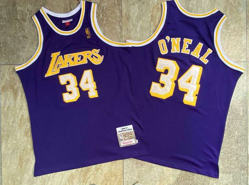 Los Angeles Lakers 1996/97 ONEAL #34 Purple Classics Basketball Jersey (Closely Stitched)