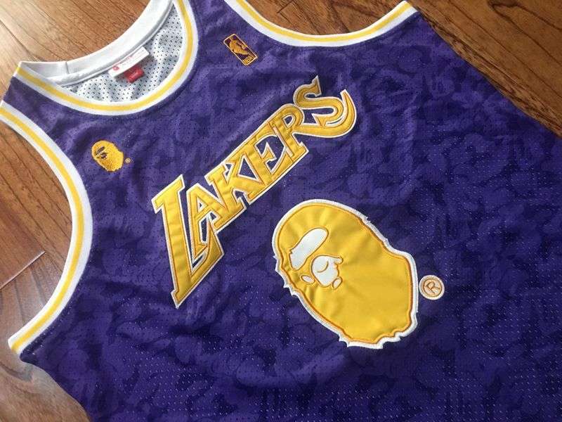 Los Angeles Lakers 1996/97 BAPE #93 Purple Classics Basketball Jersey (Closely Stitched)