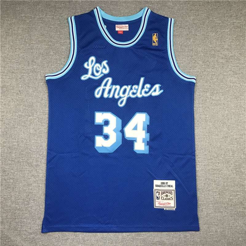 Los Angeles Lakers 1996/97 ONEAL #34 Blue Classics Basketball Jersey (Stitched)