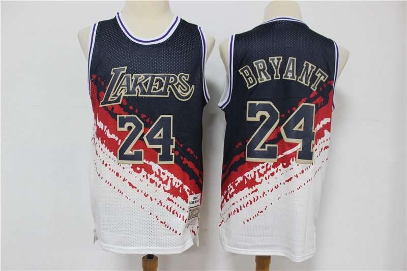 Los Angeles Lakers 1996/97 BRYANT #24 Black White Classics Basketball Jersey (Stitched)