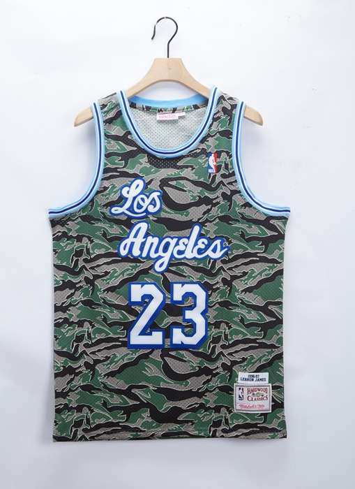 Los Angeles Lakers 1996/97 JAMES #23 Camouflage Classics Basketball Jersey (Stitched)