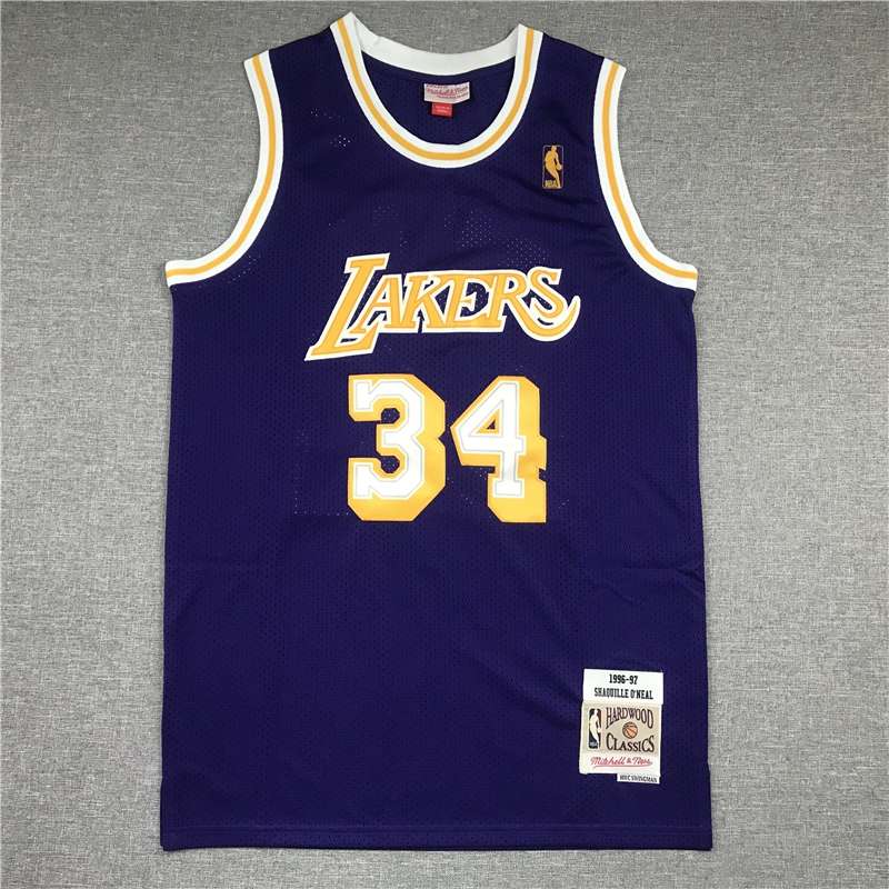 Los Angeles Lakers 1996/97 ONEAL #34 Purple Classics Basketball Jersey (Stitched)