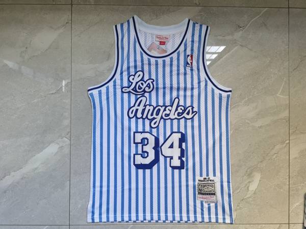 Los Angeles Lakers 1996/97 ONEAL #34 White Blue Classics Basketball Jersey (Stitched)