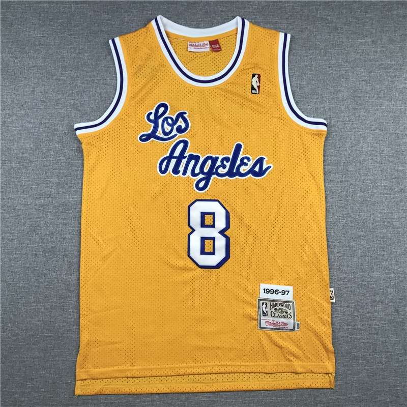 Los Angeles Lakers 1996/97 BRYANT #8 Yellow Classics Basketball Jersey (Stitched)