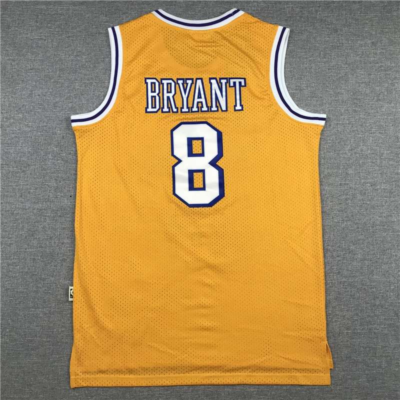 Los Angeles Lakers 1996/97 BRYANT #8 Yellow Classics Basketball Jersey (Stitched)