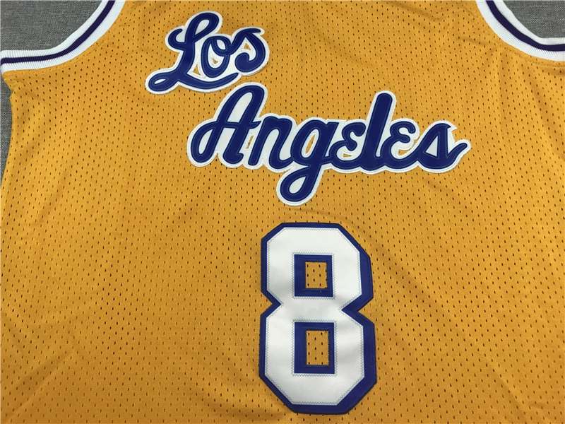 Los Angeles Lakers 1996/97 BRYANT #8 Yellow Classics Basketball Jersey (Stitched)