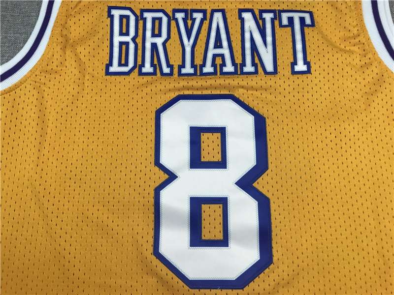 Los Angeles Lakers 1996/97 BRYANT #8 Yellow Classics Basketball Jersey (Stitched)