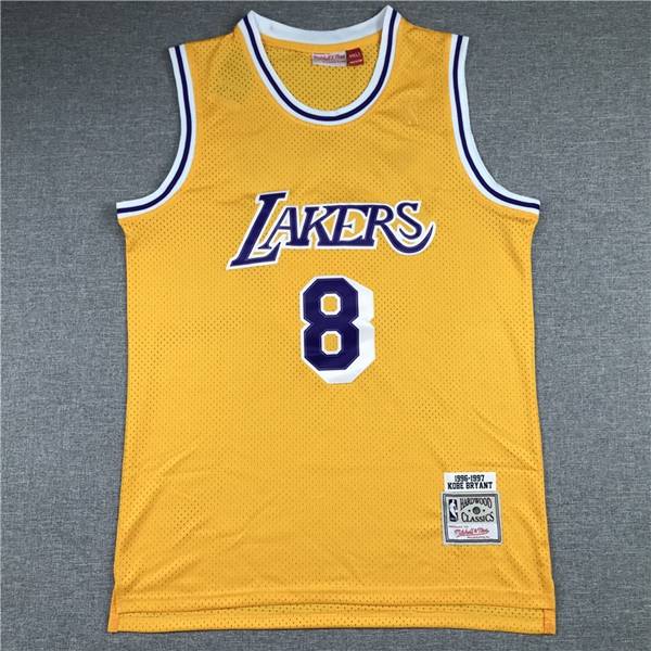 Los Angeles Lakers 1996/97 BRYANT #8 Yellow Classics Basketball Jersey 02 (Stitched)