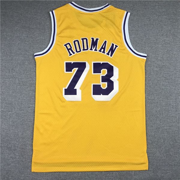 Los Angeles Lakers 1998/99 RODMAN #73 Yellow Classics Basketball Jersey (Stitched)