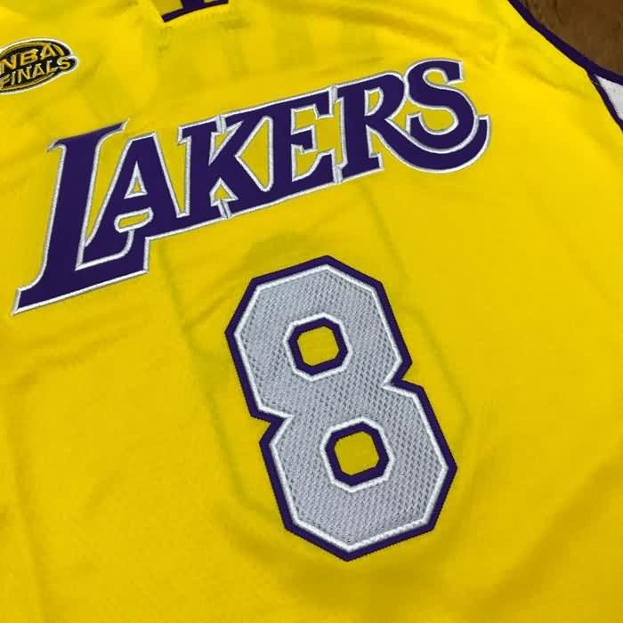 Los Angeles Lakers 1999/00 BRYANT #8 Yellow Finals Classics Basketball Jersey (Closely Stitched)