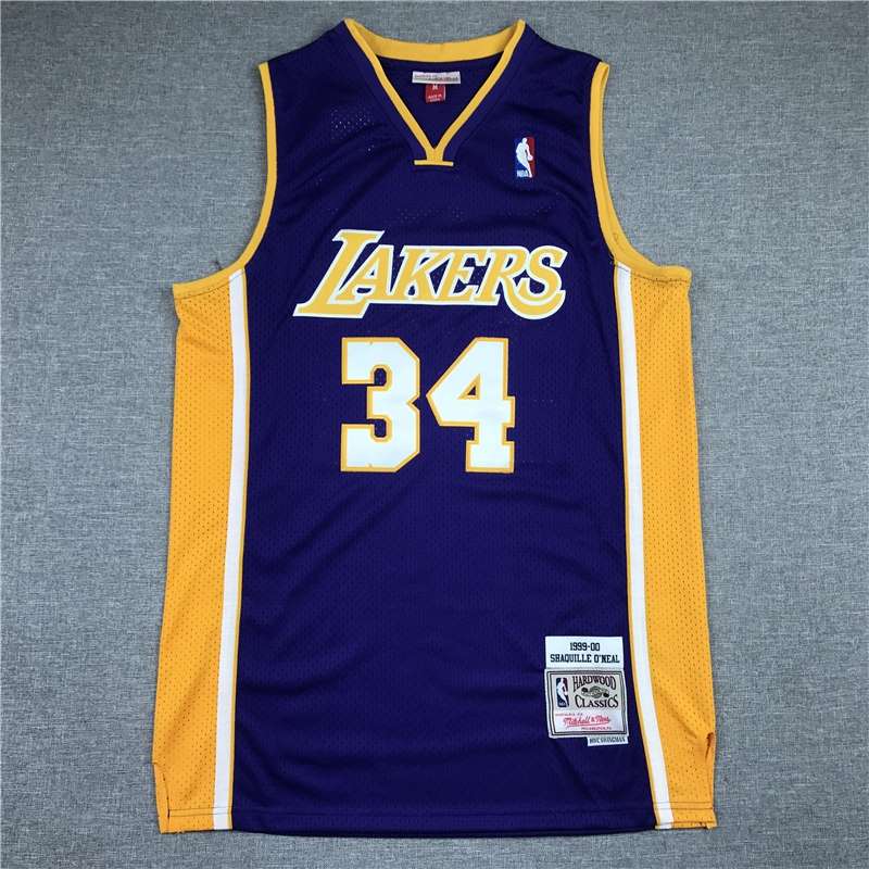 Los Angeles Lakers 1999/00 ONEAL #34 Purple Classics Basketball Jersey (Stitched)