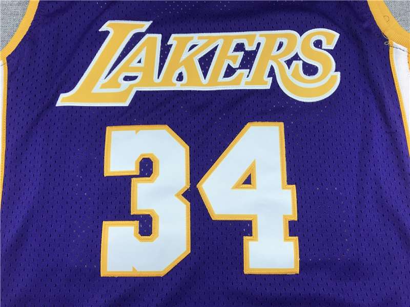 Los Angeles Lakers 1999/00 ONEAL #34 Purple Classics Basketball Jersey (Stitched)