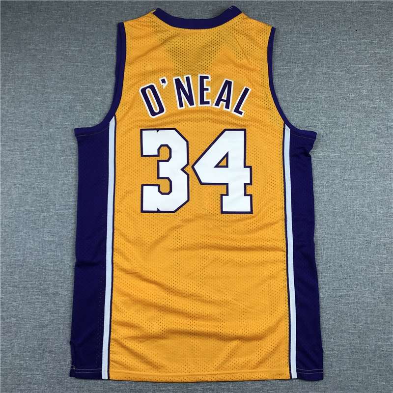 Los Angeles Lakers 1999/00 ONEAL #34 Yellow Classics Basketball Jersey (Stitched)