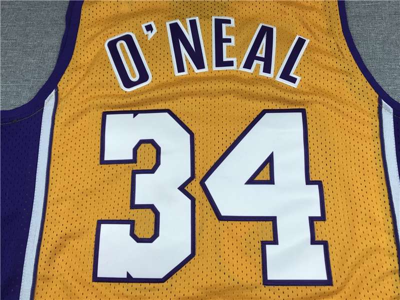 Los Angeles Lakers 1999/00 ONEAL #34 Yellow Classics Basketball Jersey (Stitched)