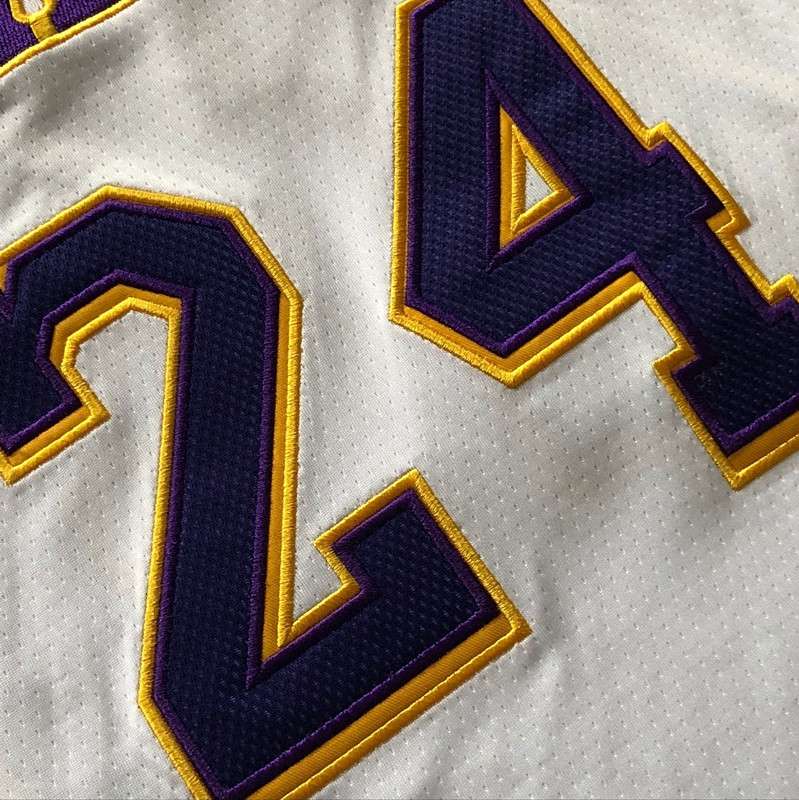 Los Angeles Lakers BRYANT #24 White Basketball Jersey 2 (Closely Stitched)